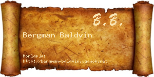 Bergman Baldvin névjegykártya